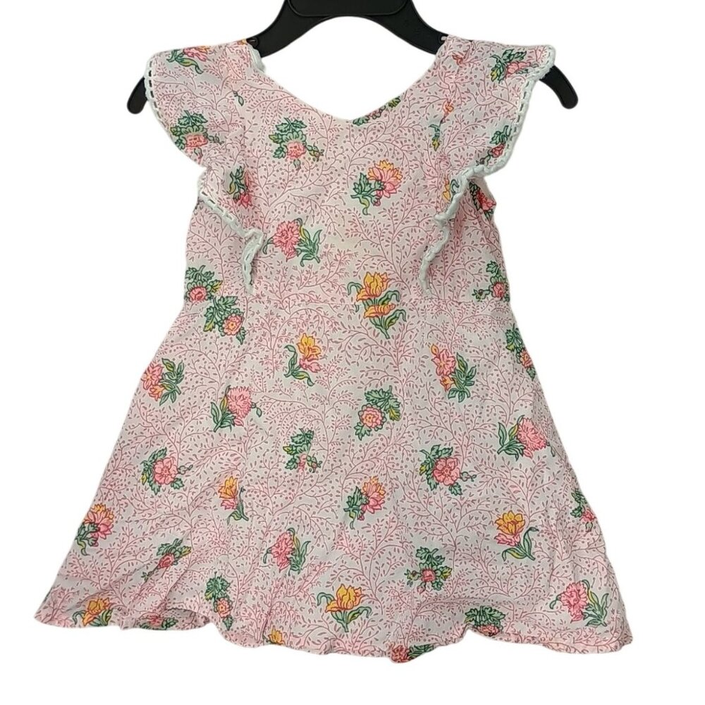 Janie & Jack Baby Girl Floral Pink Dress‎ Size 12-18 Months Cotton
